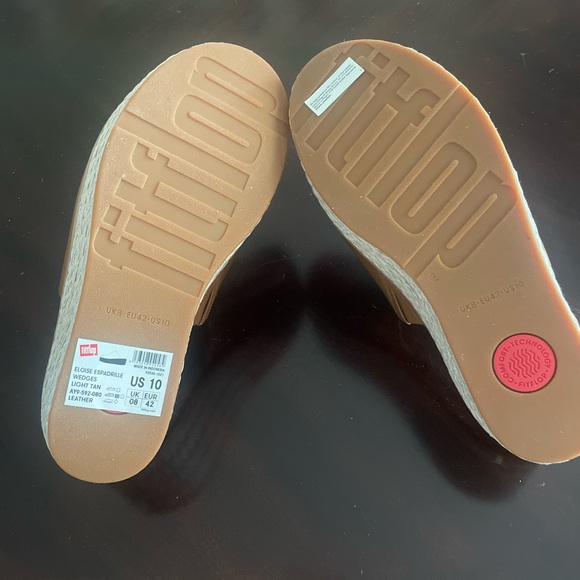 FitFlop Tan Eloise Espadrille Leather Wedge - Picture 4 of 4